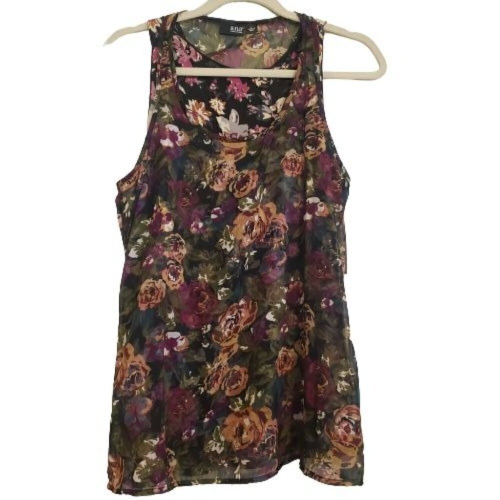 A.N.A Flower Women's Top size L NWT